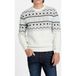 GUESS Ski Cn Jacquard Swtr Crème Blanc Taille : S