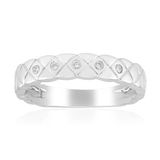 Cavill - Zilveren Ring met 5 I1 (G) Diamanten - 925 Sterling Zilver - Bezel Zetting - Moderne Elegante Rhodium Plated Ring - 0,225 Ct