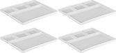 Merkloos / Sans marque Hit Trading B.V. Fonduebord/gourmetbord - 8x - porselein - wit - 23 x 18 cm - 4 vakken