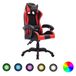 vidaXL Siège de course similicuir rouge et noir avec éclairage LED RVB