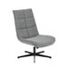 39F FURNITURE DREAM Moderne draaistoel met zitvlak van stof met ligfunctie en metalen sokkel, grijs, 63,5 x 85 x 93 cm