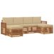 vidaXL Buiten bank set 6 st Natuurlijk en Beige