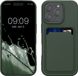 kwmobile telefoonhoesje geschikt voor Apple iPhone 16 Pro - Hoesje met pasjeshouder - TPU case in donkergroen