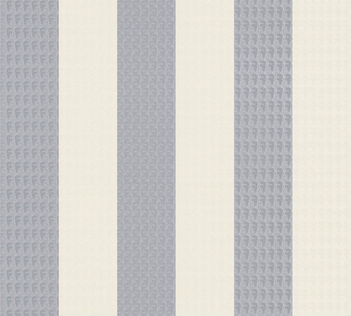 A.S. Création Karl Lagerfeld - Strepen behang - Ontwerp "Stripes" - grijs zilver wit - 1005 x 53 cm