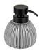 WENKO Pascoli Elegante zeepdispenser van keramiek op standaard, 0,5 l, zwart/wit, gestructureerd, 11 x 13 x 12 cm