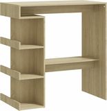 vidaXL Table de bar avec étagère 100x50x101,5 cm bois chêne Sonoma