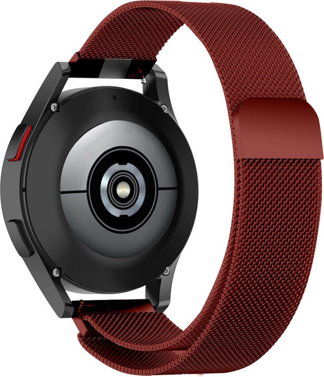 Strap-it Milanees bandje geschikt voor Samsung Galaxy Watch 5 40mm & 44mm / Galaxy Watch 5 Pro / Galaxy Watch 4 40 & 44mm / Galaxy Watch 4 Classic - rood
