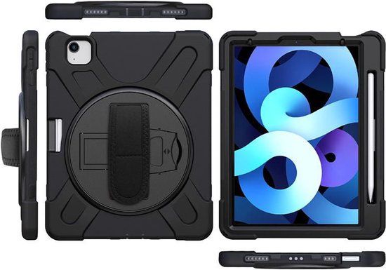 eSTUFF Defender Case - Achterzijde behuizing voor tablet - silicone, polycarbonaat - zwart - 11"