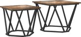 vidaXL Bijzettafelset - 2 stuks - Gerookt eiken - 50 x 50 x 40 cm