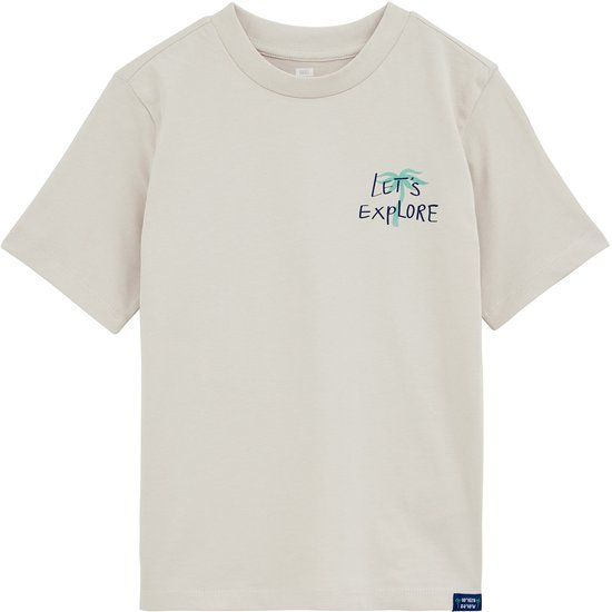 WE Fashion Jongens T-shirt met print beige