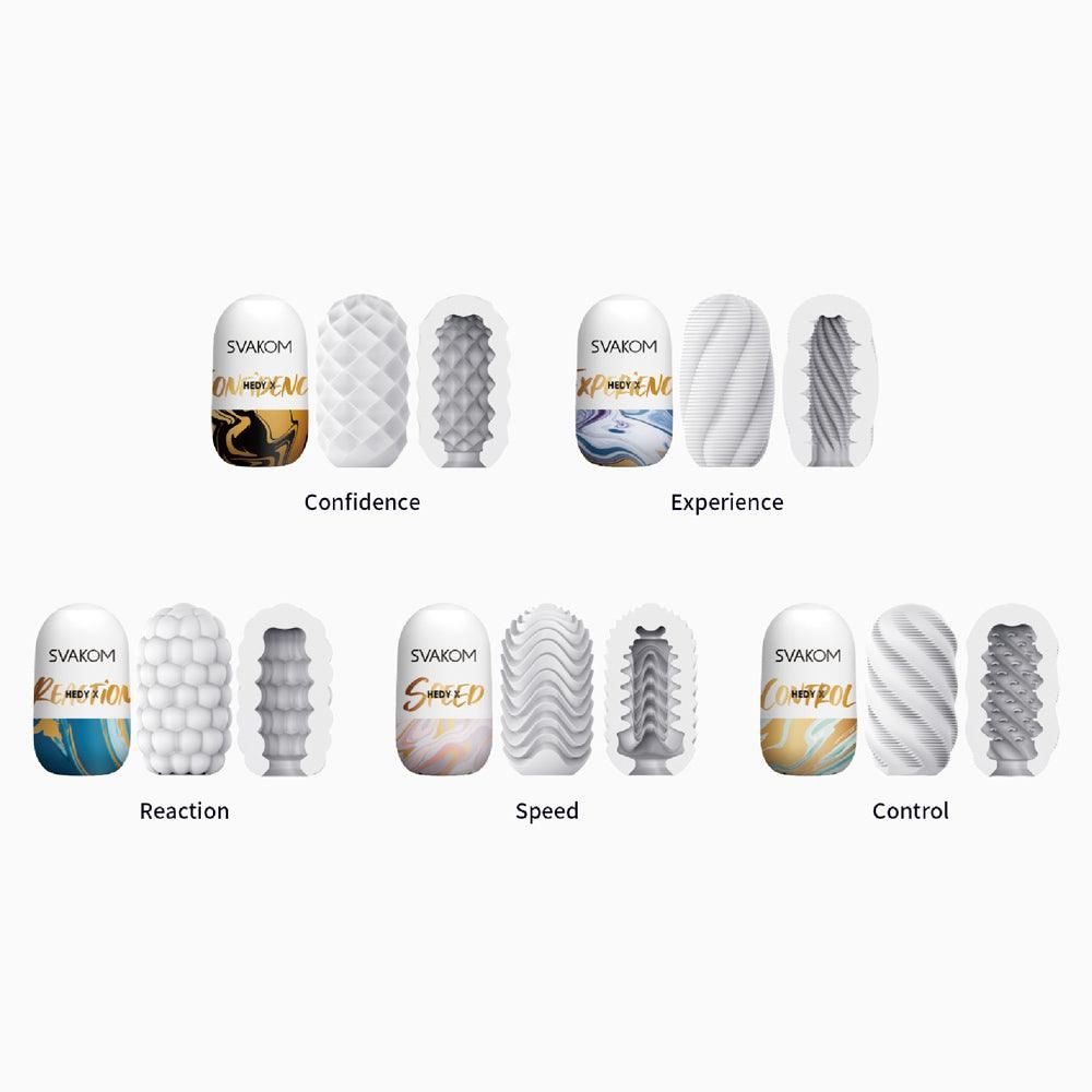 Svakom Hedy X Masturbator Set - Translucent - Plastic/TPE - 5-Pack