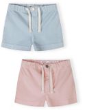 Minoti Korte Broek Meisjes Twill 2-Pack - Katoen - Lichtblauw