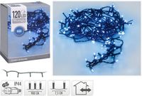 Merkloos / Sans marque Kerstverlichting lichtsnoeren - 120 LED lampjes blauw - 9 m - voor binnen en buiten - Kerstlampjes/kerstlichtjes - feestverlichting