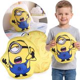 sarcia.eu Minions ZACHT Sierkussen, decoratief, VELOURS vormkussen 31x34 cm OEKO-TEX
