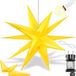 KESSER® LED Kerst Ster 3D, LED Verlichting met Timer, Kerstster Lampjes voor Binnen en Buiten, Kerstverlichting Advent Ster Verlichte Hangend, Warm Wit Licht - Geel / 100 cm, met Timer
