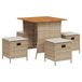 vidaXL 5-delige Tuinset met kussens, beige, polyrotan