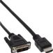 InLine HDMI-DVI-adapterkabel, HDMI male naar DVI 18+1 male, 1,5m