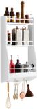SoBuy KCR12-W Badkamerplank - Witte Multifunctionele Plank met Haken