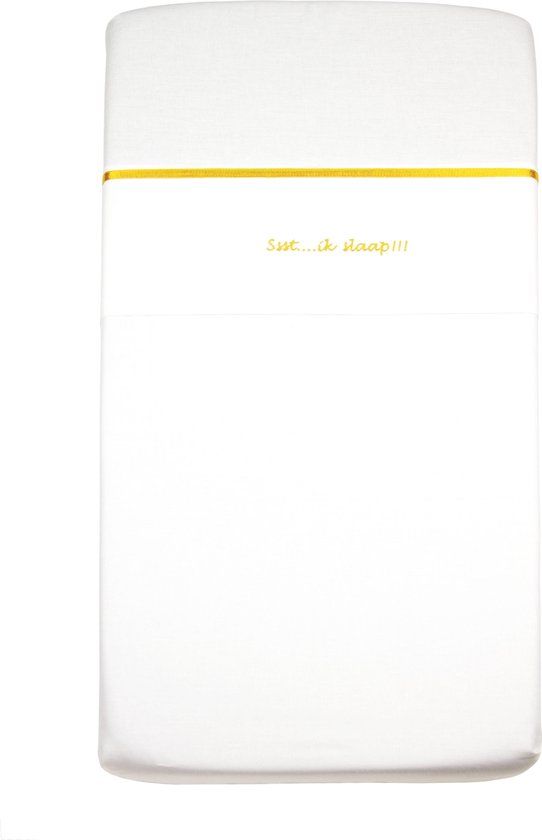 Briljant Baby Laken Ledikant Ssst .... ik slaap - 100x150 - borduur - Oker