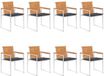 vidaXL Tuinstoelen 8 st met kussens massief acaciahout