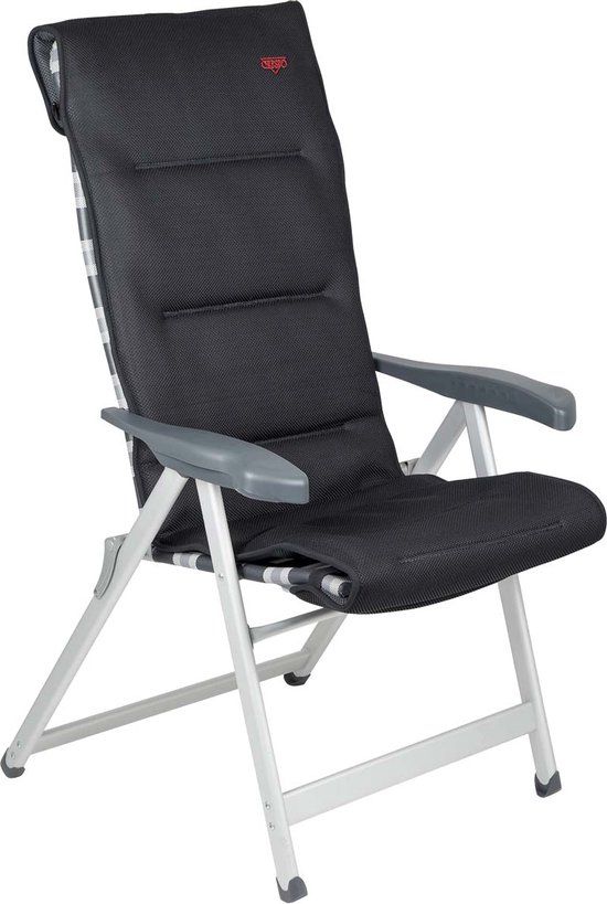 Crespo Air-Deluxe Stoelhoes - 128x53 cm - Zwart - Mesh - Inclusief hoofdsteun