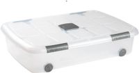 PLASTICFORTE Opslagbox - 41L - Transparant - met deksel en wielen