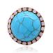 Deja Jewels Handgemaakte ronde verstelbare Ibiza ring blauw van leer met kristallen en turkoois