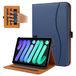 FANRTE iPad Mini 6e Generatie Case 2021, Premium PU Lederen Foliostandaard Slimme Beschermhoes, Multi-Kijkhoeken en Auto Wake & Sleep Functie voor iPad Mini 6e generatie (Donkerblauw)