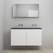 Ensemble de meubles de salle de bain On-Line - 120 cm - Prémonté - Structure de tiroir sans poignée - Lavabo en acrylique - sans trou de robinet - Armoire miroir - Blanc laqué - V01
