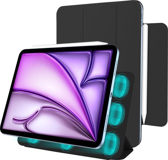 Just in Case Sleek Tri-Fold Case Zwart Magnetisch Apple iPad Air 11 inch (2024/2025)