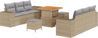 vidaXL Banc de jardin beige/gris clair poly rotin