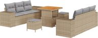 vidaXL Banc de jardin beige/gris clair poly rotin