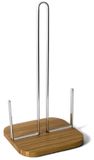 Gerimport Keukenrolhouder - metaal/bamboe - staand - tafel model - 31 cm