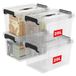 Cetomo 20L x 4 opbergdozen, plastic opbergdoos met deksels, organiserende container met handvat en veilige vergrendelende gespen, stapelbaar, nestbaar, draagtas voor thuiskantoor kleding, 20L-4Pack