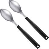 Triangle Quenelle Lepelset Klein – RVS/Zwart – 2 Stuks