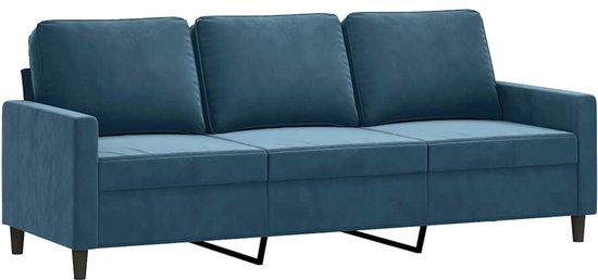vidaXL Driezitsbank 180 cm fluweel blauw