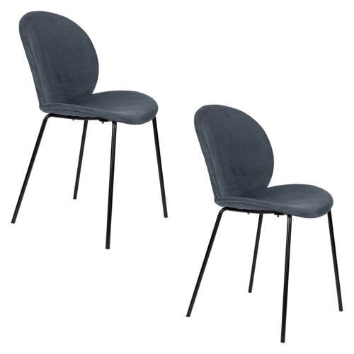 Zuiver Bonnet Eetkamerstoelen Grijs/Blauw - Set van 2