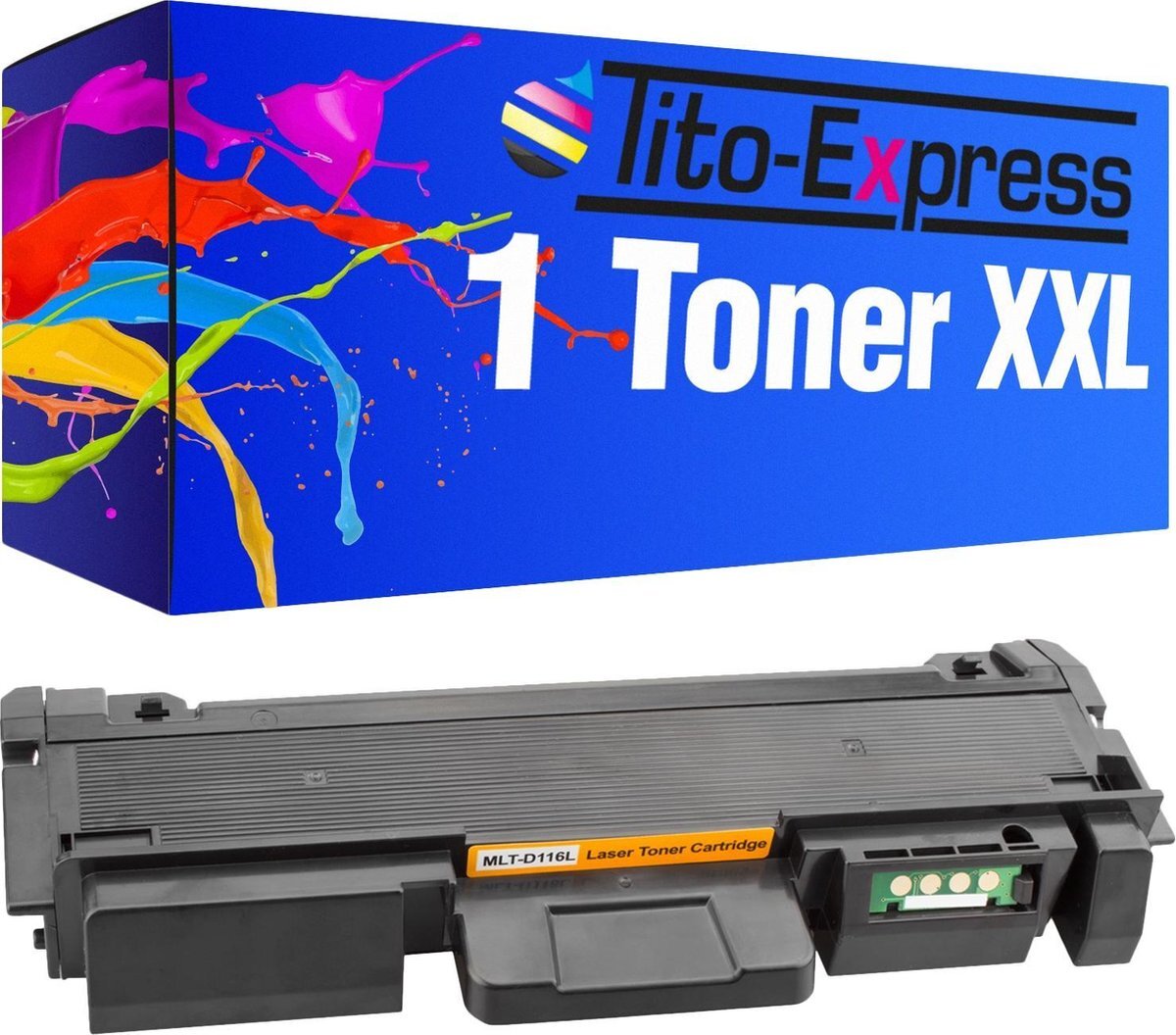 Tito Express PlatinumSerie 1x toner cartridge alternatief voor Samsung MLT-D116L BK