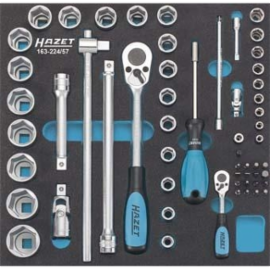 HAZET Dopsleutelset 1/4 en 1/2 57-delig in 2/3 163-224/57