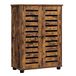 VASAGLE Meuble de salle de bain, armoire de salle de bain, meuble de rangement avec portes à persiennes, 2 étagères réglables en hauteur, pour salle de bain, salon, chambre, couloir, marron vintage BBK142X01