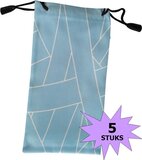 Fako Bijoux® - Brillenhoes - Brick - Lichtblauw - 18x9cm - 5 Stuks