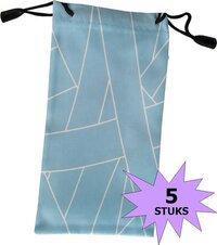 Fako Bijoux® - Brillenhoes - Brick - Lichtblauw - 18x9cm - 5 Stuks