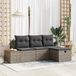 vidaXL Banc de jardin 4 pièces gris poly rotin