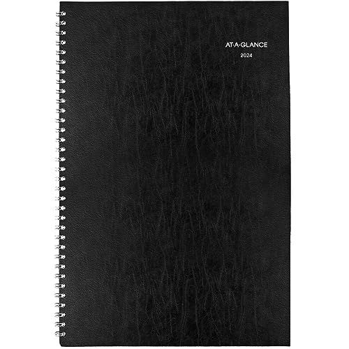 AT-A-GLANCE 2024 Maandplanner, DayMinder, 8" x 12", Groot, Zwart (SK20024)