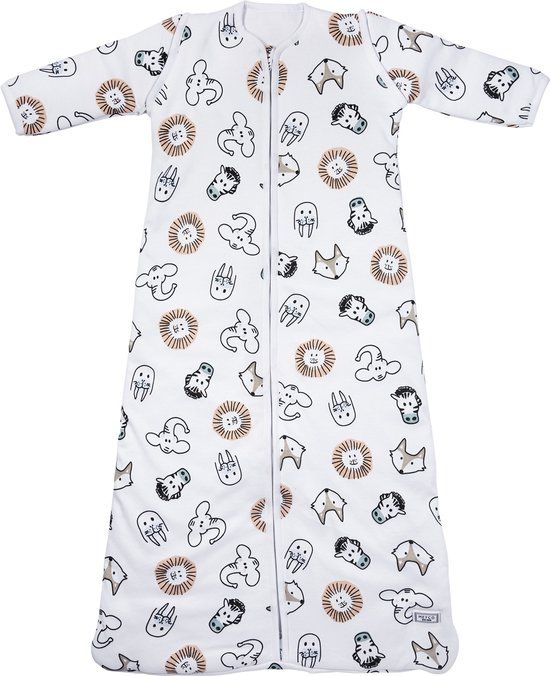 Meyco Baby Animal Slaapzak met Afritsbare Mouwen - 90cm - Animal Multicolour