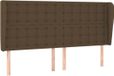 vidaXL Hoofdbord met Randen Stof Donkerbruin 183x23x118/128 cm