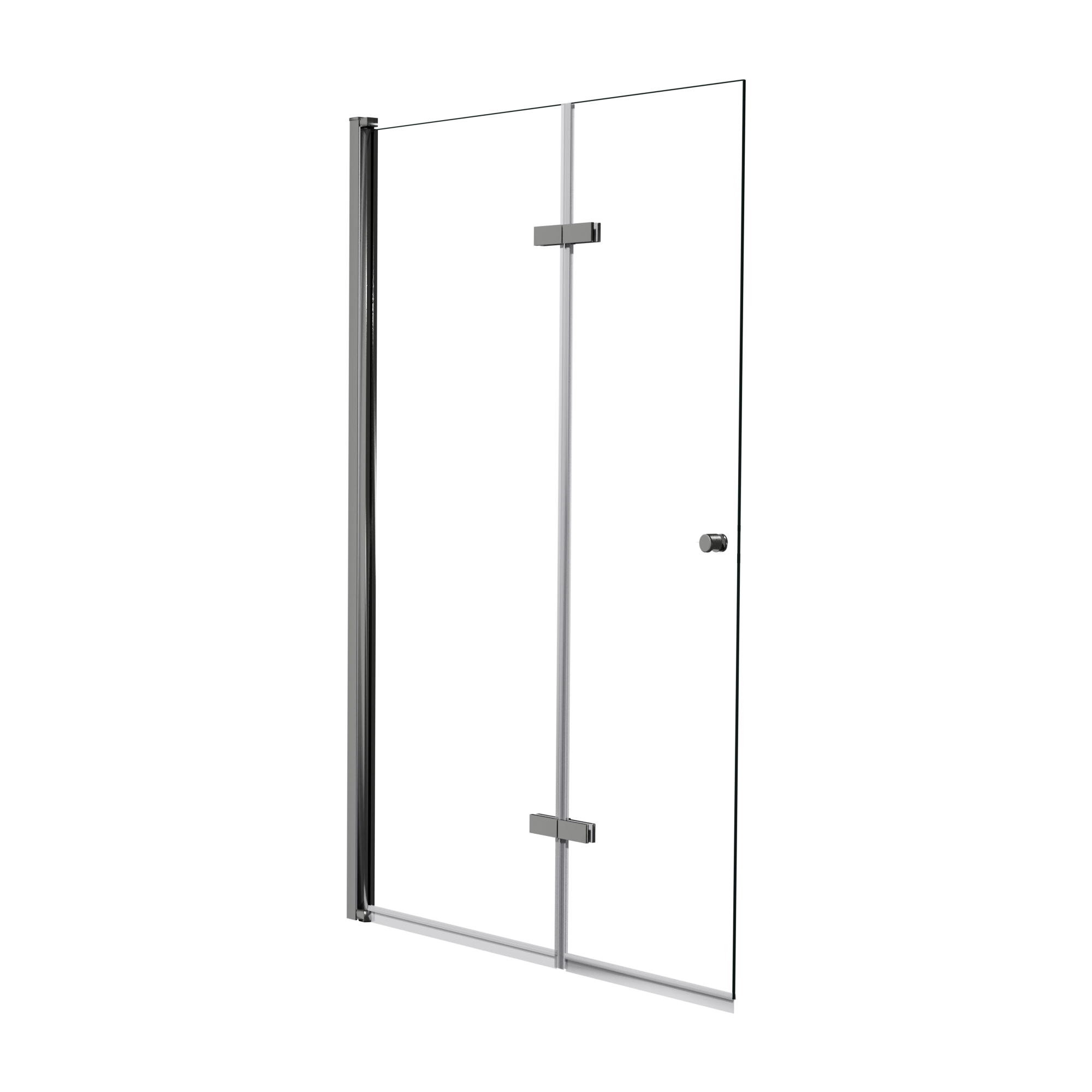 Luca Varess Kuresa dubbele badwand 60 cm + 50 cm helder glas glanzend chroom profiel