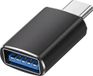 Blue Star, OTG USB-C Mannelijk naar USB 3.0 Vrouwelijk Adapter, Zwart