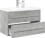 Maison Exclusive - Ensemble de meubles de salle de bain 2 pièces, gris béton, matériau dérivé du bois