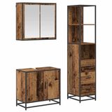 vidaXL Badkamermeubel Set 3-delig Oud Hout